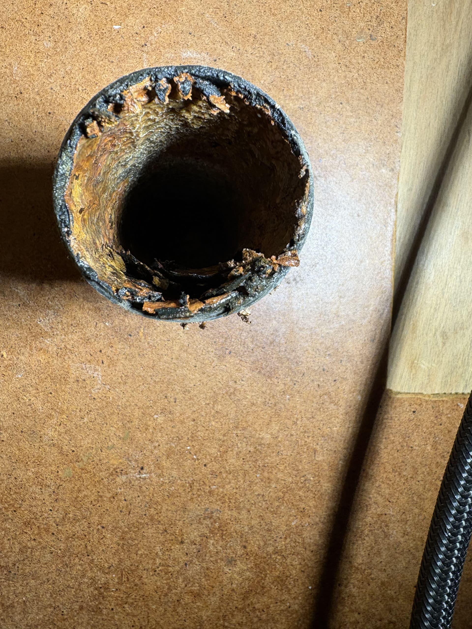 Gallery photos for Rusted Cast Iron Sink Drain Replaced with Clean PVC Piping: Image #3